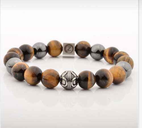 Tiger Eye Bracelet Buddha Healing Jewelry with Hematite Beads, True Zen Art from TIGEREYES